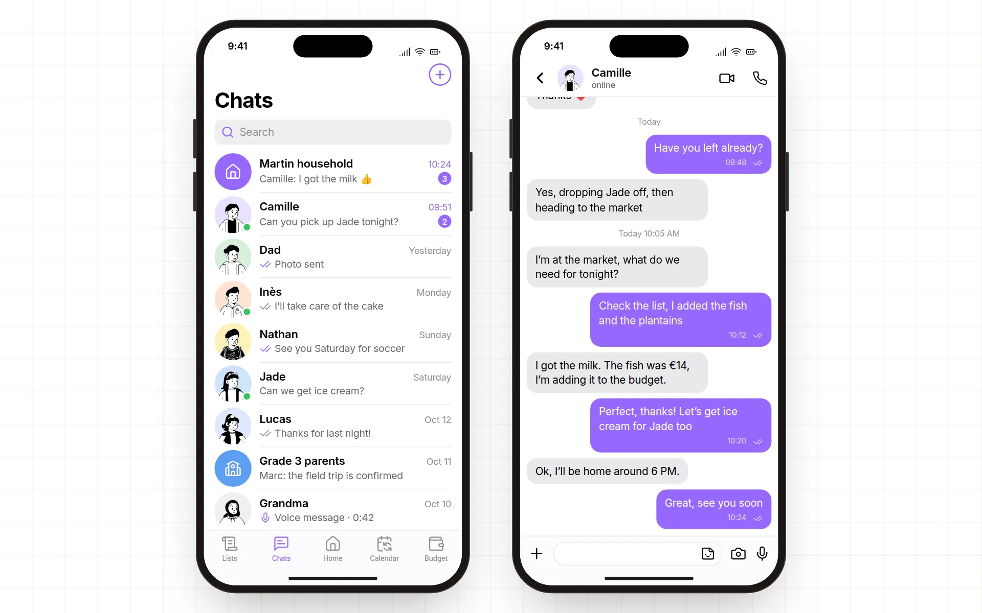 Conversations and a chat between family members